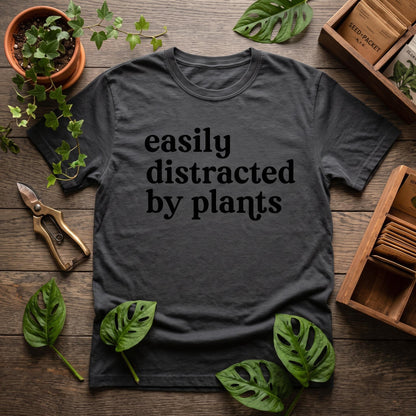Plant Lover T-Shirt, Easily Distracted By Plants Shirt, Gardener Gift, Comfort Colors C1717 Tee, Funny Plant Mom Shirt, Cottagecore