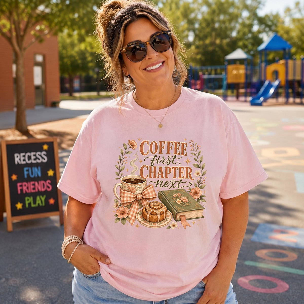 Coffee First Chapter Next Shirt, Book Lover Tshirt, Bookish Coffee Lover Gift, Reading Bookworm Tee