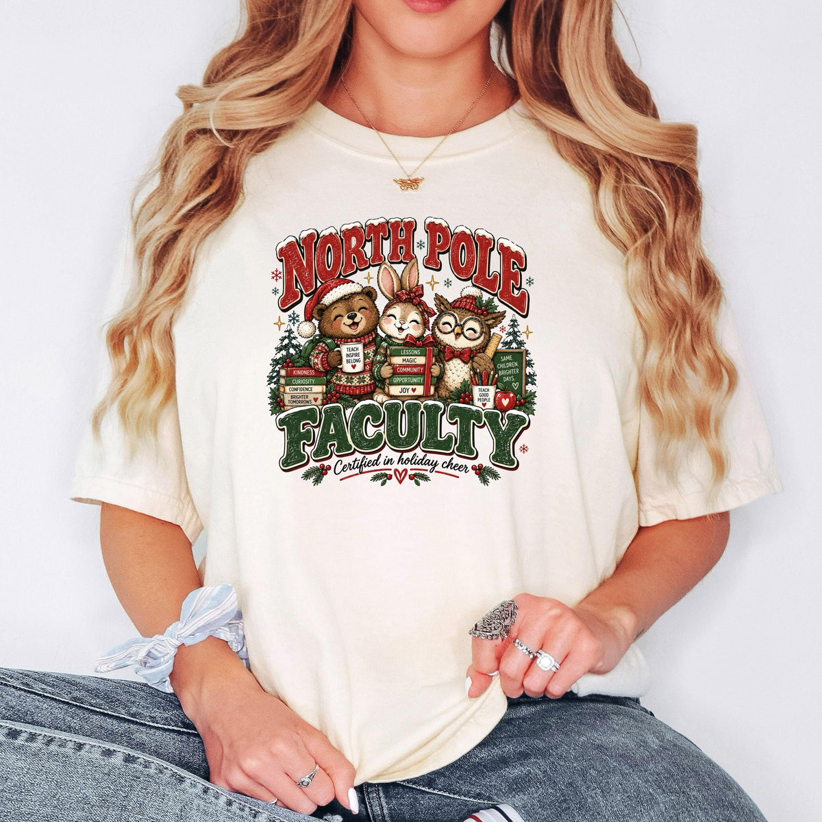 North Pole Faculty Shirt, Teacher Christmas Tee, Cute Holiday Teacher Gift, Teacher Squad Xmas Shirt, School Christmas Educator Top
