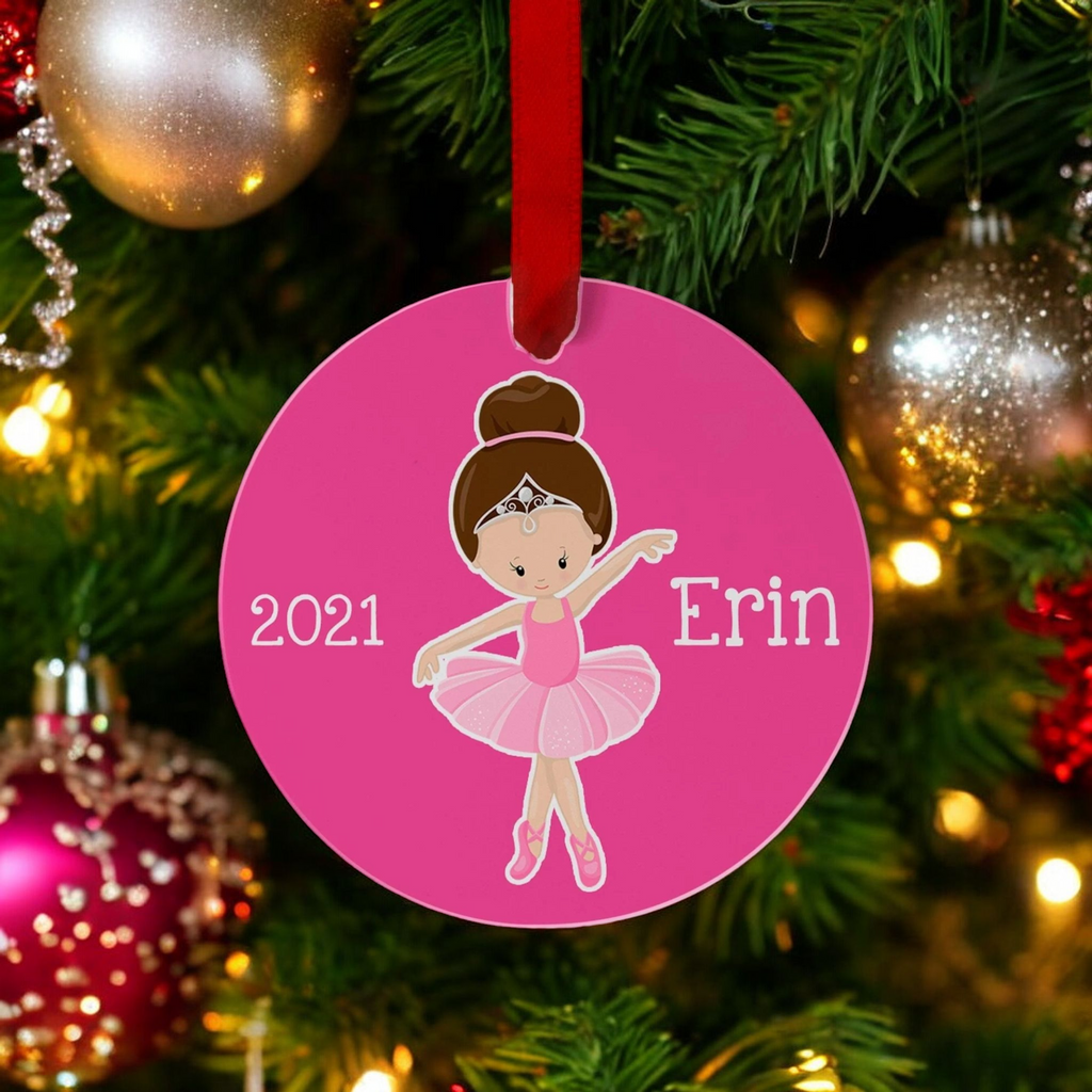 Ballerina Ornament - Personalized Christmas Ornament - Kids Christmas Gift, Ballet Christmas Tree Ornament - Joyful Moose