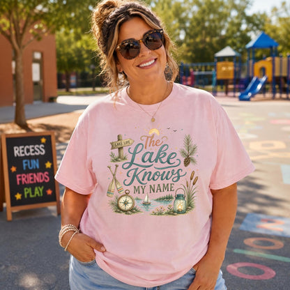 Lake Life Shirt, Bella Canvas 3001 Tee, Lake Knows My Name, Women