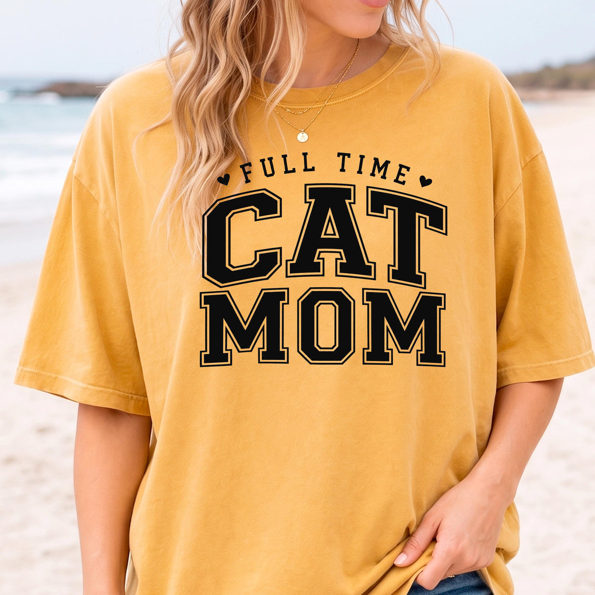 Cat Mom Shirt, Full Time Cat Mom T-Shirt, Comfort Colors Tee, Gift for Cat Lover, Pet Owner Top, Animal Lover Apparel