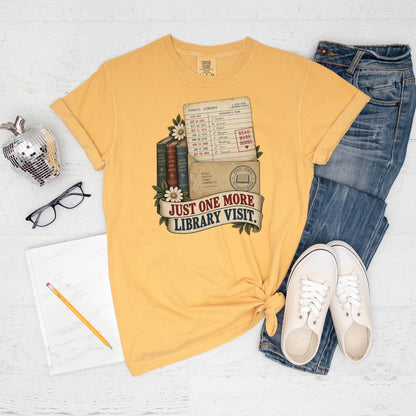 Book Lover Shirt, Just One More Library Visit Vintage Tee Comfort