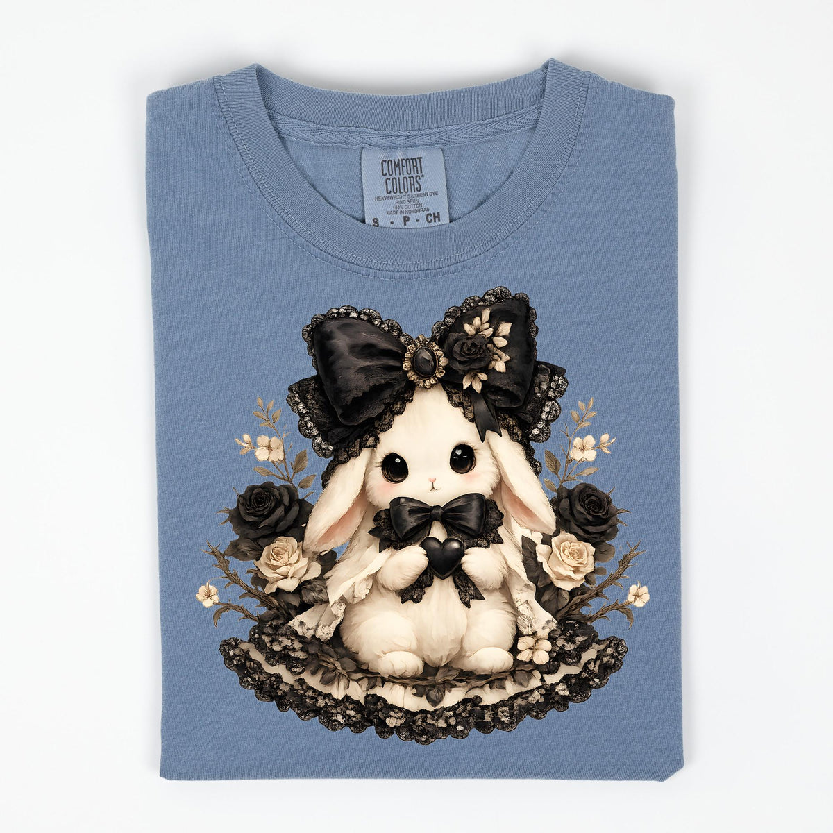 Coquette Ghost Tee Comfort Colors Tee, Cute Ghost Shirt, Coquette Halloween Graphic, Spooky Aesthetic Hallowen Bunny Top