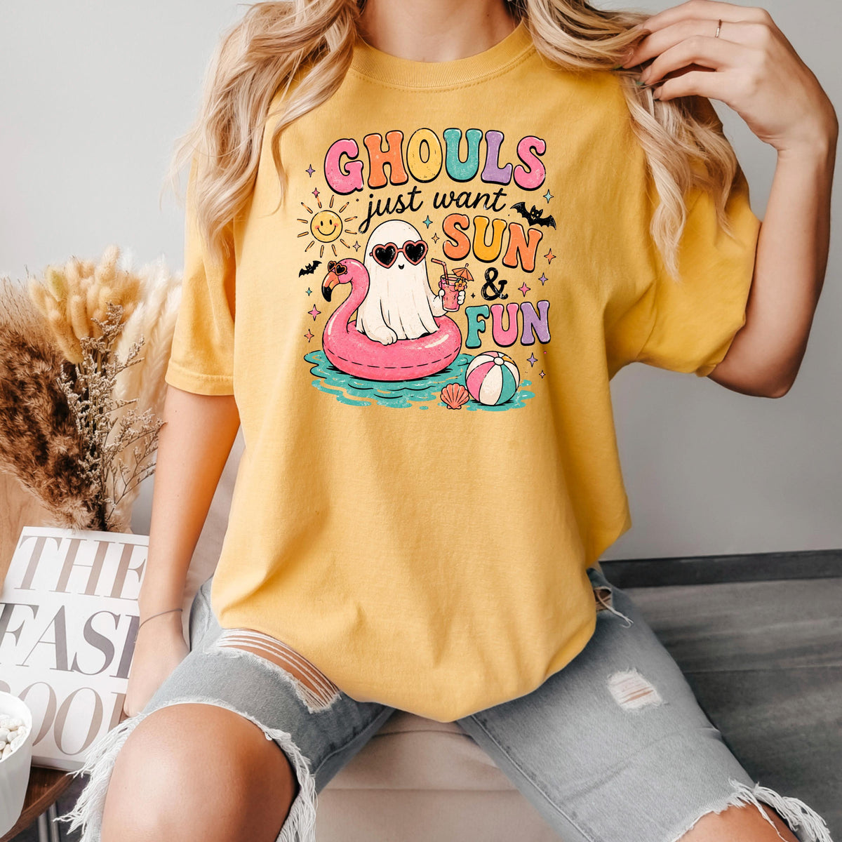 Summerween Shirt Ghouls Just Wanna Have Sun & Fun, Retro Spooky Beach Tee, Cute Halloween Vacation Top, Pastel Goth Summer Party Gift