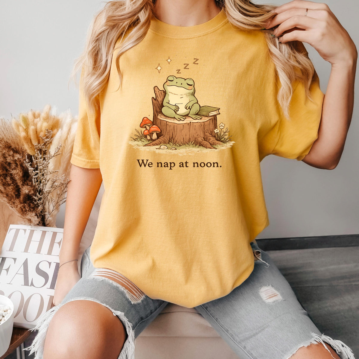 Whimsical Frog Shirt We Nap At Noon, Cute Mental Health Shirt, Fairycore Cottagecore Womens Shirt, Funny Frog Gift, Trending Shirt