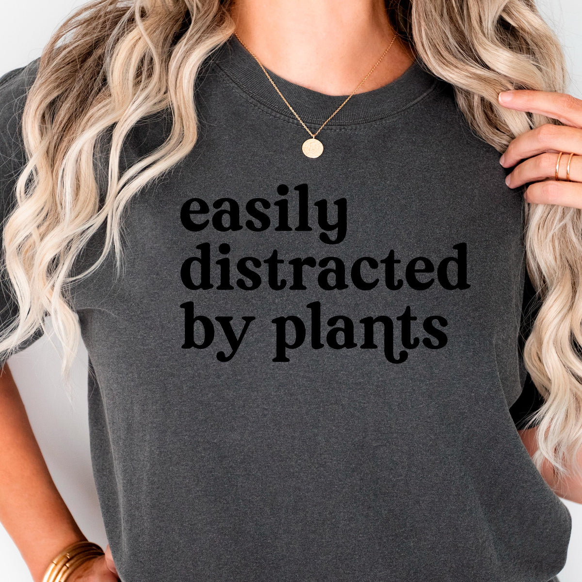 Plant Lover T-Shirt, Easily Distracted By Plants Shirt, Gardener Gift, Comfort Colors C1717 Tee, Funny Plant Mom Shirt, Cottagecore
