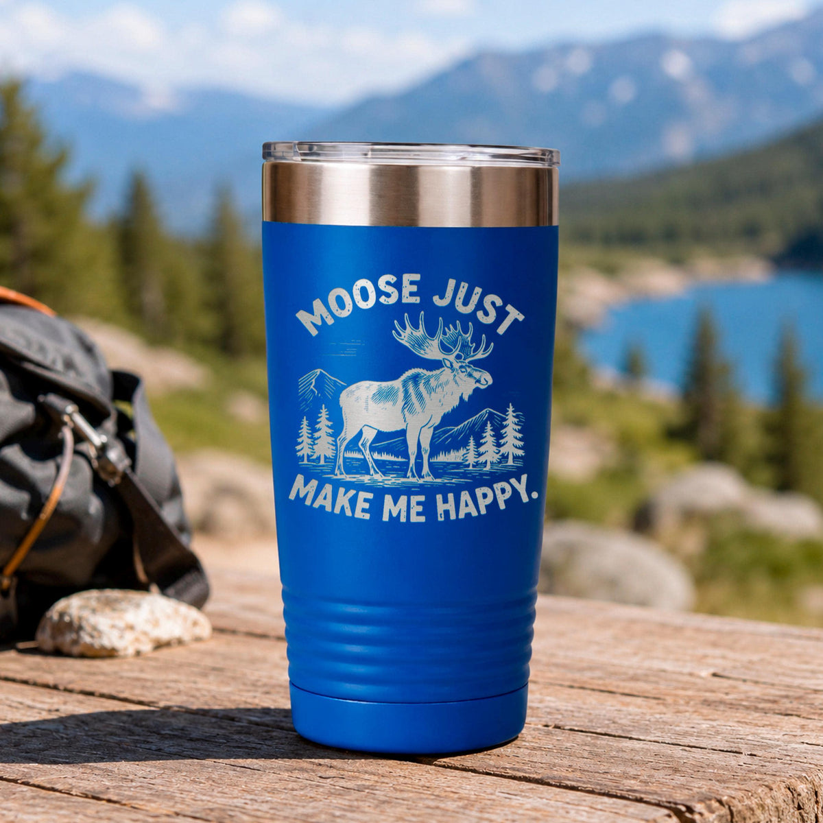 Personalized Moose Tumbler, 20 Oz. Stainless Insulated Travel Cup