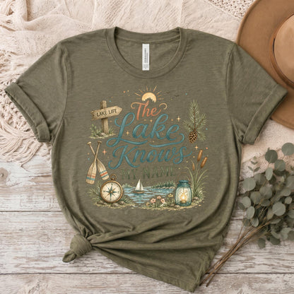 Lake Life Shirt, Bella Canvas 3001 Tee, Lake Knows My Name, Women