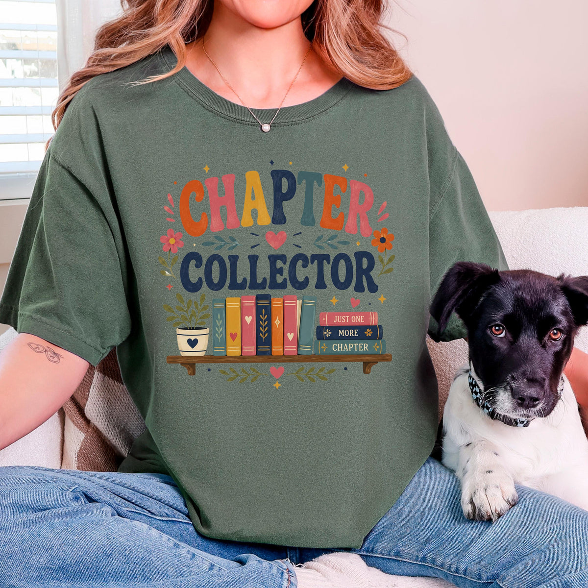 Chapter Collector Shirt, Cute Book Lover Tee, Book Hoarder TBR Pile Gift, Just One More Chapter Reading Shirt, Avid Reader Bookworm Top