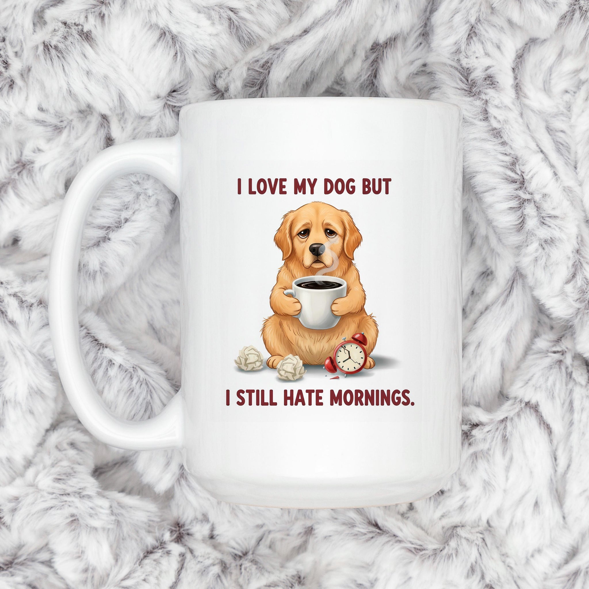 Funny Dog Lover Mug - I Hate Mornings Dog Mom Gift  Joyful Moose