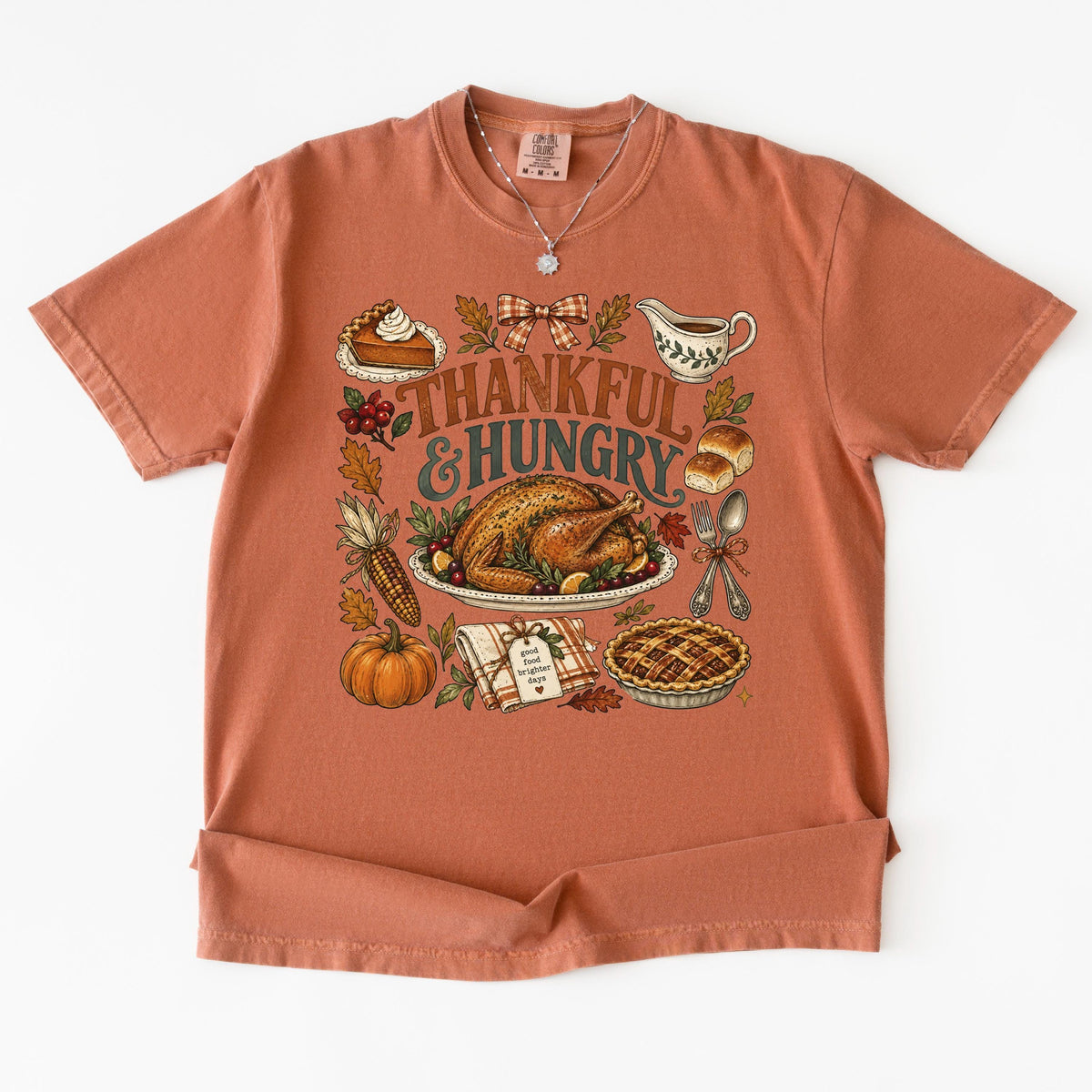 Funny Thanksgiving Shirt, Thankful And Hungry Tee, Comfort Colors
