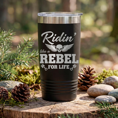 Motorcycle Tumbler Ride Or Die Skeleton, Biker Skull Tumbler For Men, Rider Lover Gift, Motocross Rider Coffee Cup, Motorcycle Design
