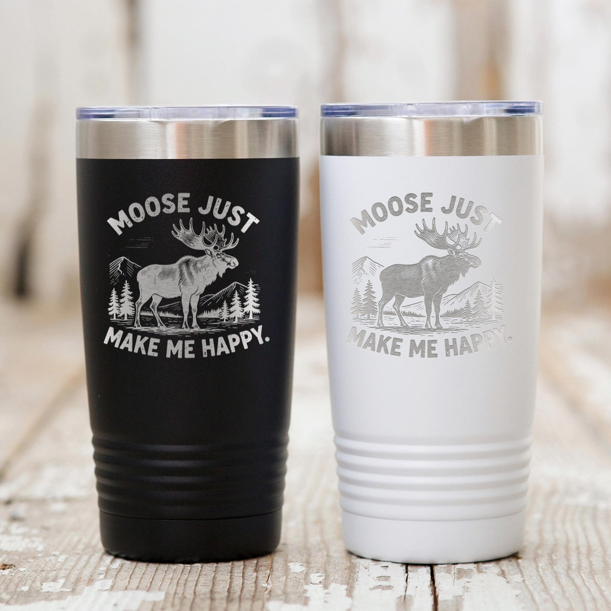 Personalized Moose Tumbler, 20 Oz. Stainless Insulated Travel Cup
