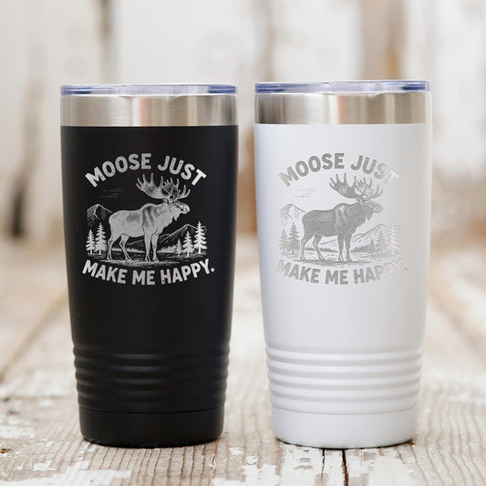 Personalized Moose Tumbler, 20 Oz. Stainless Insulated Travel Cup
