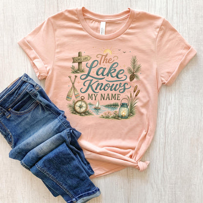 Lake Life Shirt, Bella Canvas 3001 Tee, Lake Knows My Name, Women