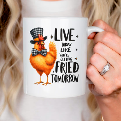 Funny Chicken Mug - Ceramic Coffee Cup With Playful Chicken Design & Humor