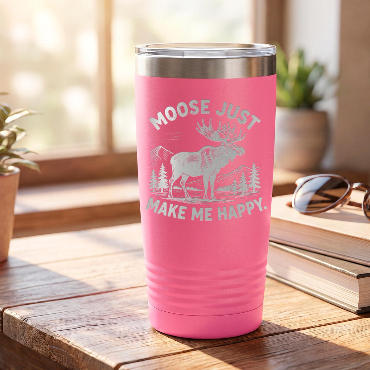 Personalized Moose Tumbler, 20 Oz. Stainless Insulated Travel Cup