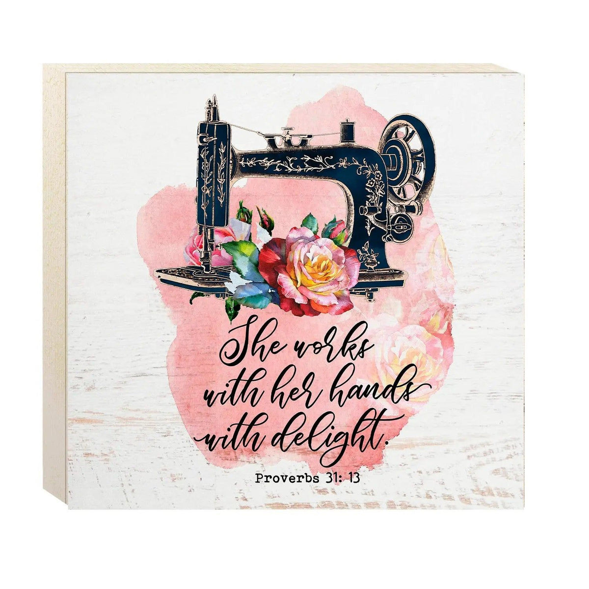Proverbs 31 Wall Art - Sewing Machine Room Decor - Crafting Room Sign