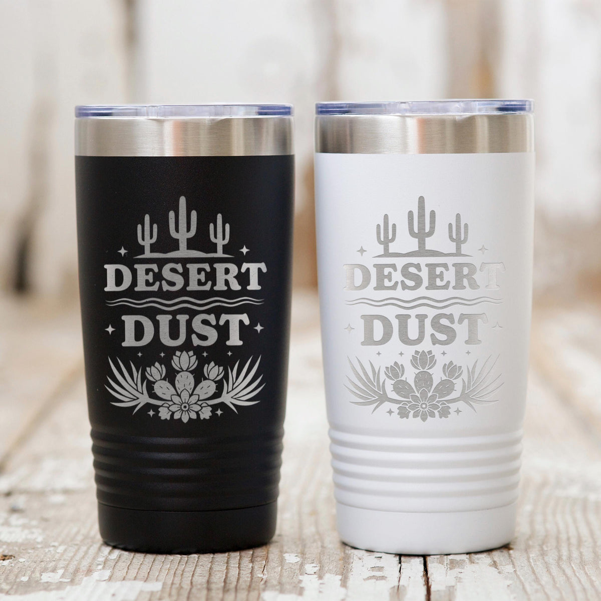 Cactus Tumbler, 20oz Insulated Stainless Steel, Desert Sunset Art
