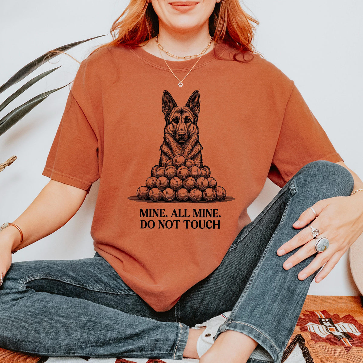 german shepherd shirt, Mine All Mine Tennis Ball Obsessed Tee XS