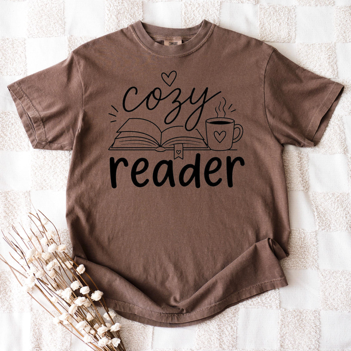 Cozy Reader Shirt, Book Lover Coffee Tee, Just One More Chapter Bookworm Shirt, Cute Reading Gift For Her, Book Club Bookish Top