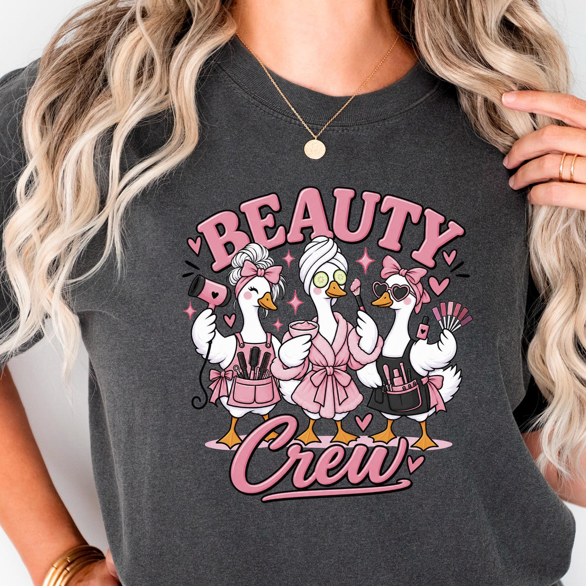Beauty Crew Shirt, Funny Silly Goose Hairstylist Tee, Esthetician Nail Tech Gift, Salon Team Cosmetology Shirt, Makeup Artist Top