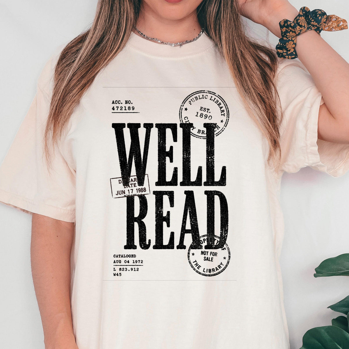 Well Read Shirt, Vintage Library Stamp Book Lover Tee, Public Library Dark Academia Shirt, Bookworm Reader Gift, Avid Reader Book Club Top