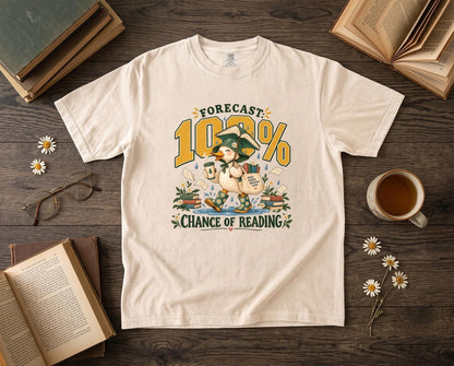 Reading Duck T-Shirt, Book Lover Gift, Cute Duck Tee, Bookish Shirt, Comfort Colors C1717, Librarian Gift, Teacher Shirt