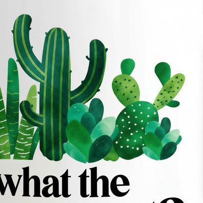 a variety of cacti and succulents, including a tall cactus with long, thin arms and a shorter, wider cactus with a round shape. The cacti are arranged in a row, creating a visually appealing and colorful display.