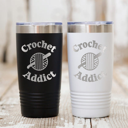 Insulated Travel Mug - 20 oz Engraved Tumbler With Double Wall Insulation For Crochet Lovers
