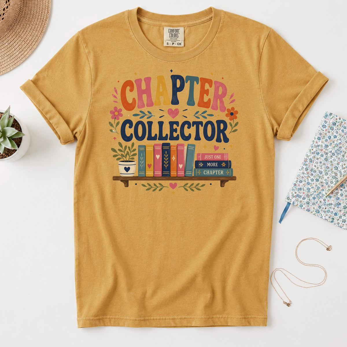 Chapter Collector Shirt, Cute Book Lover Tee, Book Hoarder TBR Pile Gift, Just One More Chapter Reading Shirt, Avid Reader Bookworm Top