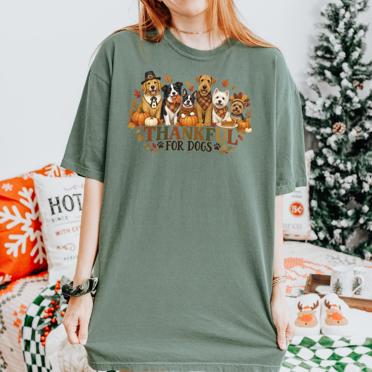 Thankful For Dogs Shirt, Dog Mom Thanksgiving Tee, Cute Fall Dog Lover Shirt, Pumpkin Autumn Dog Mom Gift, Grateful Dog Lover Top
