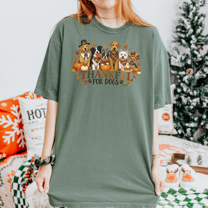 Thankful For Dogs Shirt, Dog Mom Thanksgiving Tee, Cute Fall Dog Lover Shirt, Pumpkin Autumn Dog Mom Gift, Grateful Dog Lover Top