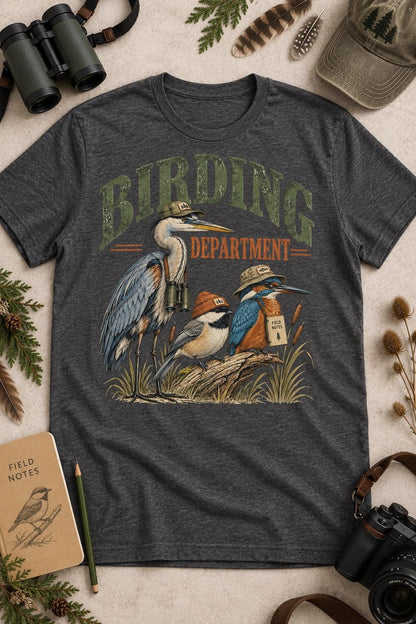 Bird Watching Shirt, Birding Department Graphic Tee, Bella Canvas