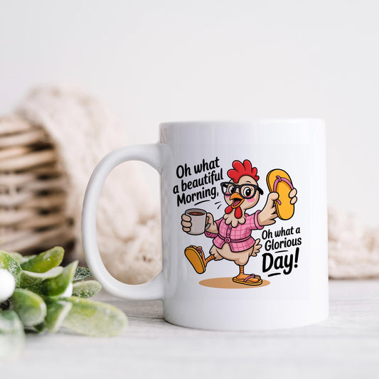 Funny Chicken Mug - Ceramic Coffee Mug, Microwave Safe Morning Cup