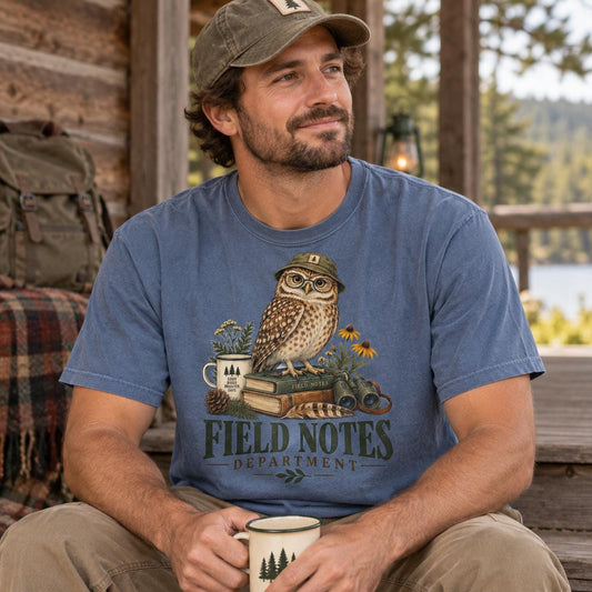 Vintage Owl Shirt, Field Notes Owl Tee, Comfort Colors Unisex Tee