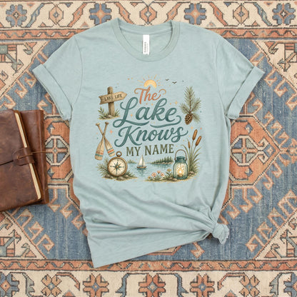Lake Life Shirt, Bella Canvas 3001 Tee, Lake Knows My Name, Women