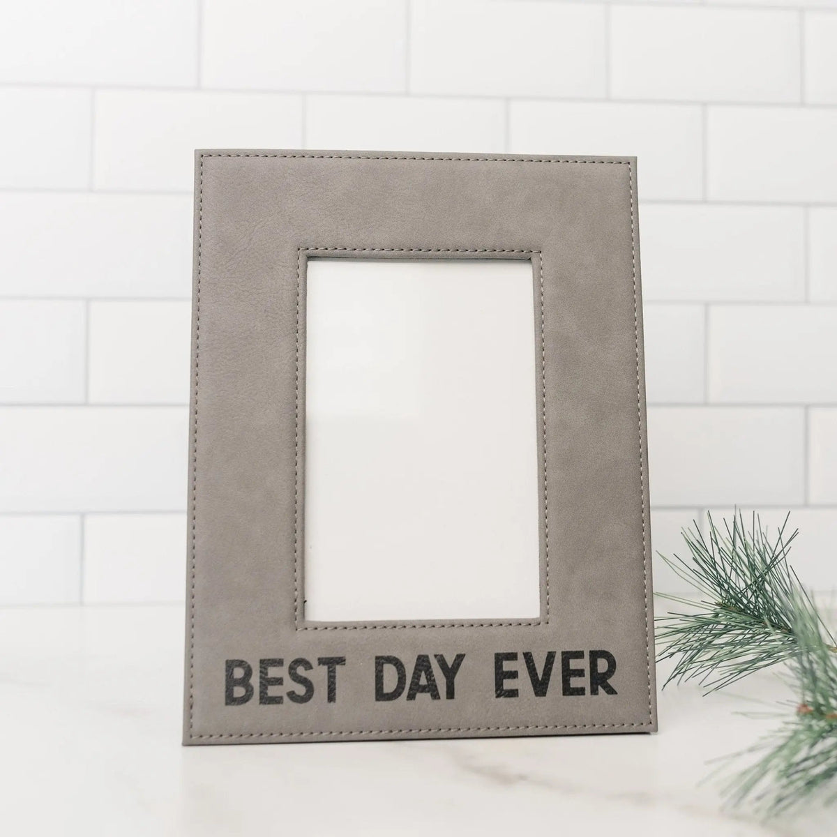 Best Day Ever Picture Frame - Leather Photo Frame, GIft for Her, Birthday gift for friends