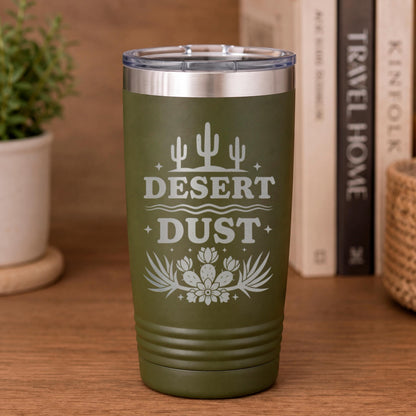 Cactus Tumbler, 20oz Insulated Stainless Steel, Desert Sunset Art