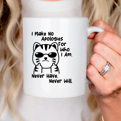 Funny Cat Coffee Mug – Ceramic 11 oz Microwave Safe Sassy Quote Mug