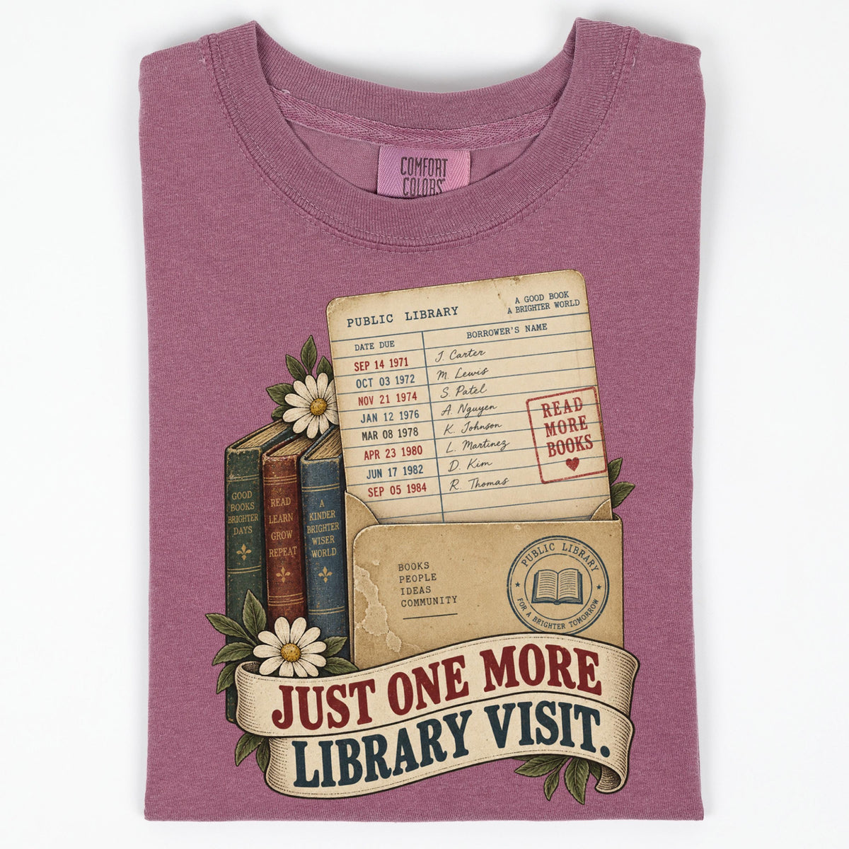 Book Lover Shirt, Just One More Library Visit Vintage Tee Comfort