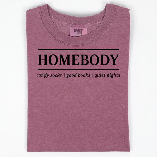 Homebody Shirt', Introvert Book Lover Tee, Comfort Colors Red Soft