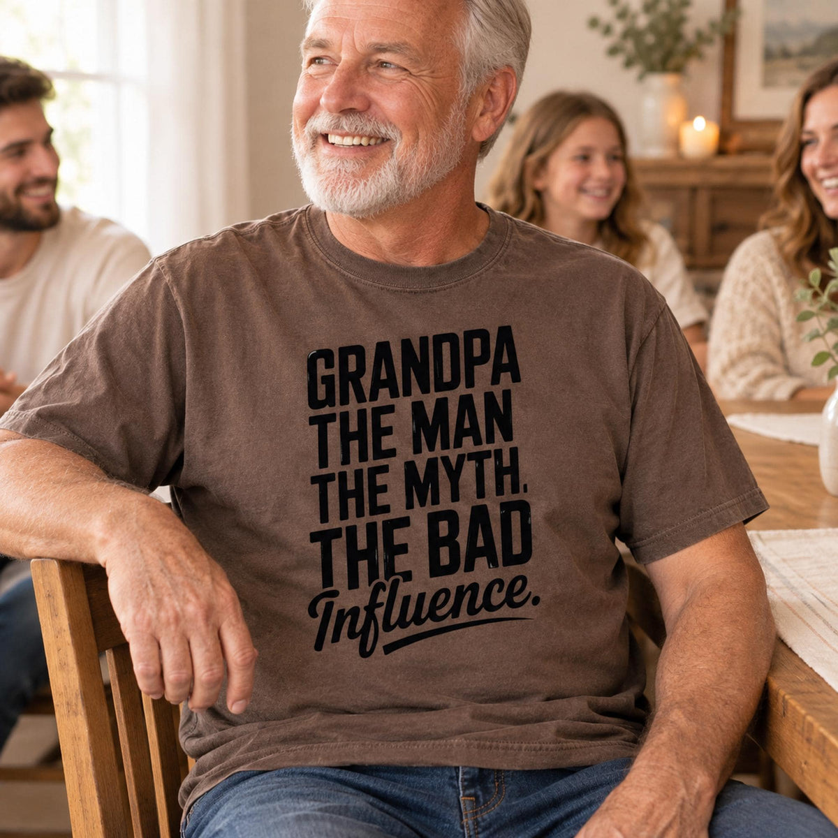 Grandpa Shirt, Funny Grandpa Gift, Grandpa The Man The Myth The Bad Influence T-Shirt, Comfort Colors Tee, Gift for Grandfather