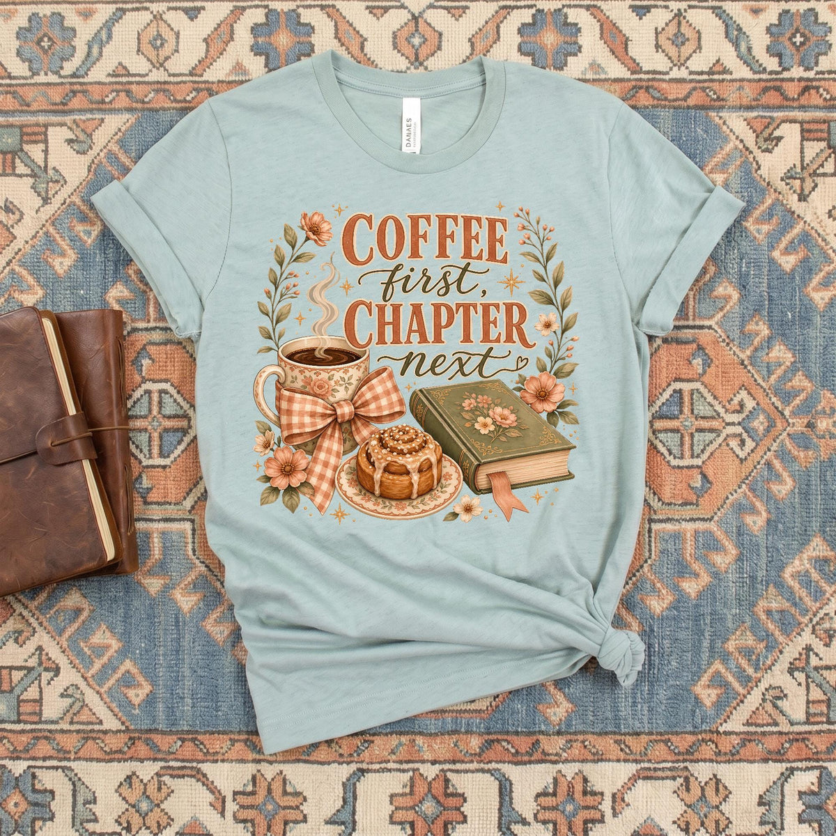Coffee First Chapter Next Shirt, Book Lover Tshirt, Bookish Coffee Lover Gift, Reading Bookworm Tee