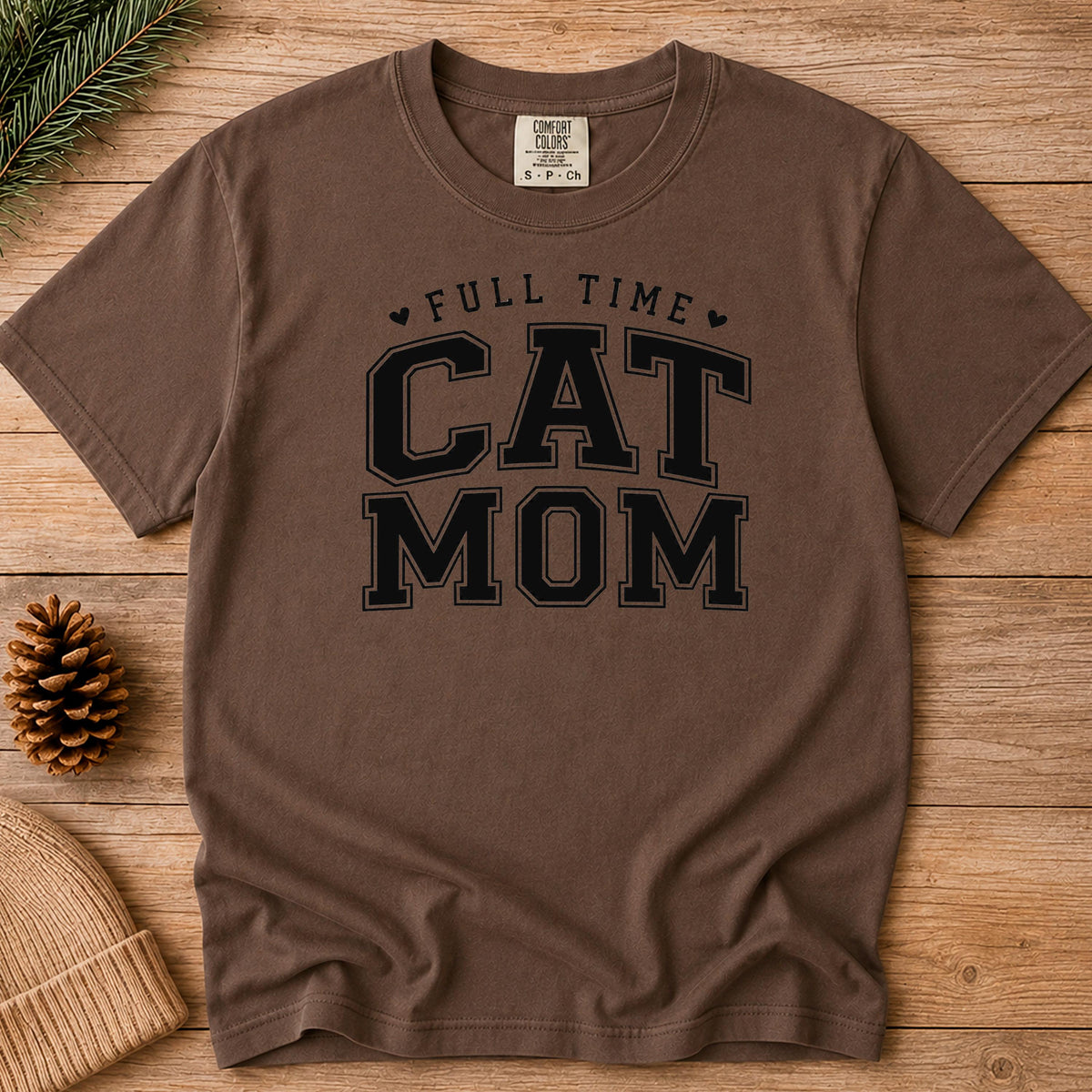 Cat Mom Shirt, Full Time Cat Mom T-Shirt, Comfort Colors Tee, Gift for Cat Lover, Pet Owner Top, Animal Lover Apparel