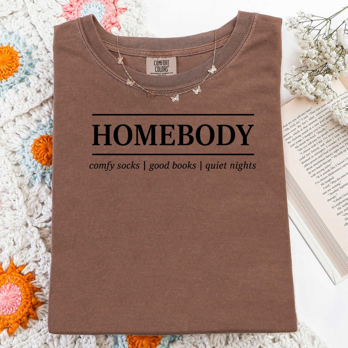 Homebody Shirt', Introvert Book Lover Tee, Comfort Colors Red Soft