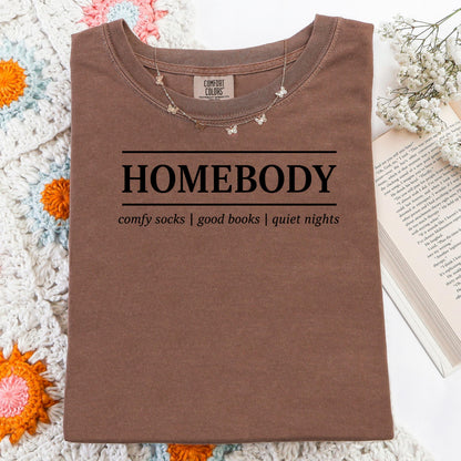 Homebody Shirt', Introvert Book Lover Tee, Comfort Colors Red Soft