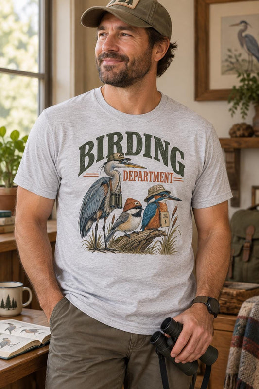 Bird Watching Shirt, Birding Department Graphic Tee, Bella Canvas