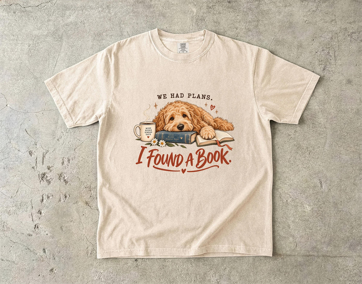 Book Lover Shirt', Goldendoodle Dog Mom Reading Tee Soft Cozy Gift